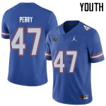 Youth Florida Gators #47 Austin Perry NCAA Jordan Brand Royal Authentic Stitched College Football Jersey CDG5162PA